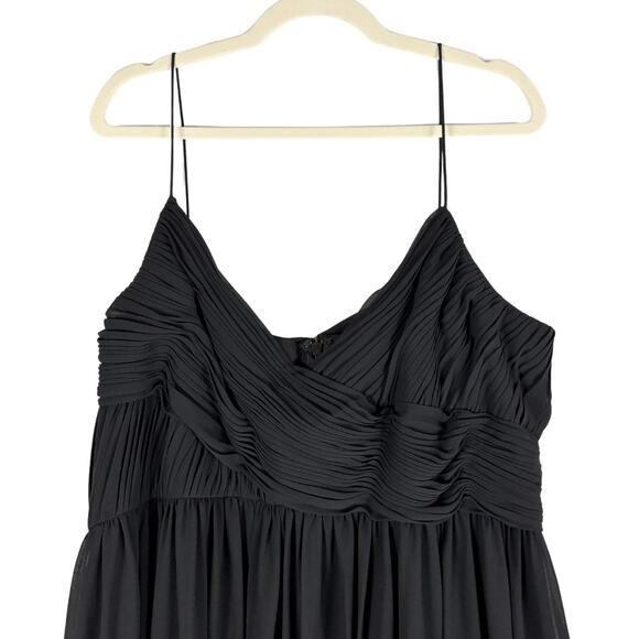 Mac Duggal Surplice Ruched Midi Dress XL Black NEW - Picture 4 of 6